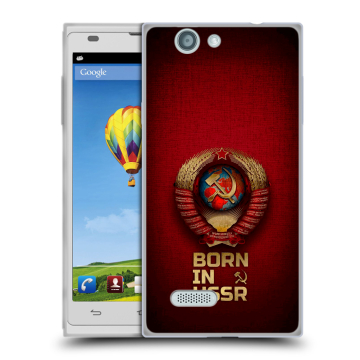 Пластиковый чехол на ZTE Blade L2 с принтом Флаг Герб СССР