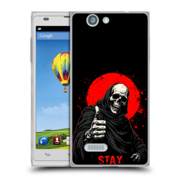 Пластиковый чехол на ZTE Blade L2 с принтом смешной скелет