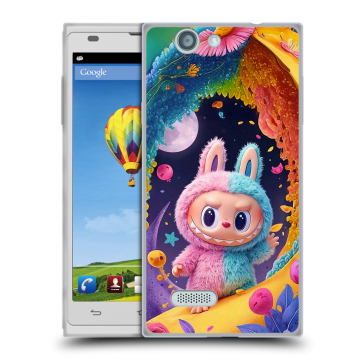 Пластиковый чехол на ZTE Blade L2 с принтом Labubu Лабубу