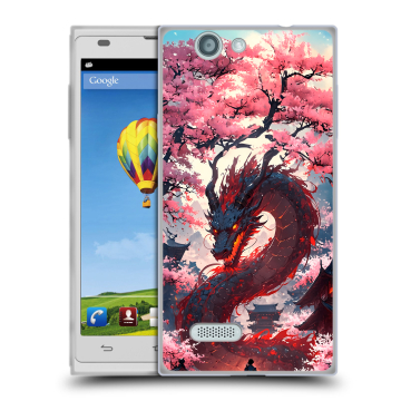 Пластиковый чехол на ZTE Blade L2 с принтом Дракон Японский