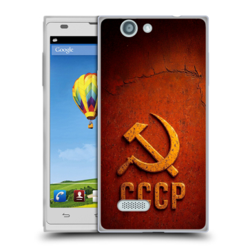 Пластиковый чехол на ZTE Blade L2 с принтом Флаг Герб СССР