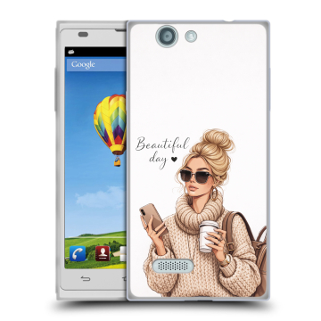 Пластиковый чехол на ZTE Blade L2 с принтом женский