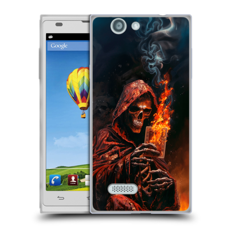 Пластиковый чехол на ZTE Blade L2 с принтом Скелет и карты Пластиковый чехол на ZTE Blade L2 с принтом Скелет и карты