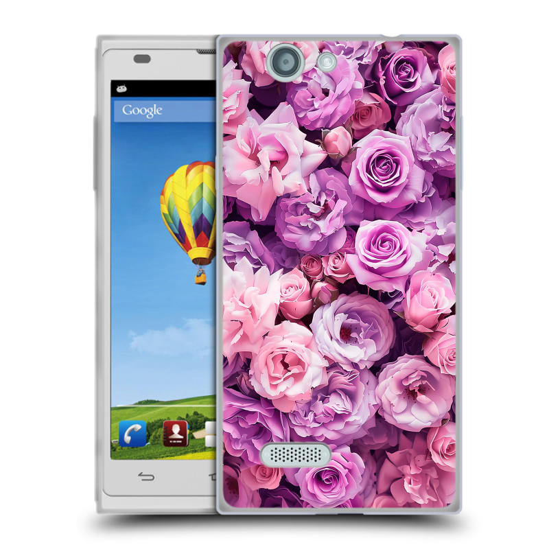 Пластиковый чехол на ZTE Blade L2 с принтом лавандовые розы Пластиковый чехол на ZTE Blade L2 с принтом лавандовые розы