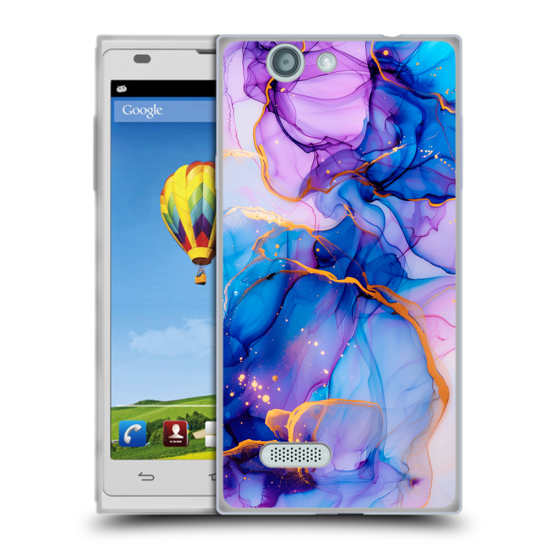 Пластиковый чехол на ZTE Blade L2 с принтом синий мрамор Пластиковый чехол на ZTE Blade L2 с принтом синий мрамор