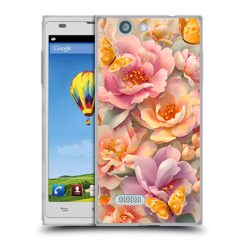 Пластиковый чехол на ZTE Blade L2 с принтом Цветы и бабочки Пластиковый чехол на ZTE Blade L2 с принтом Цветы и бабочки