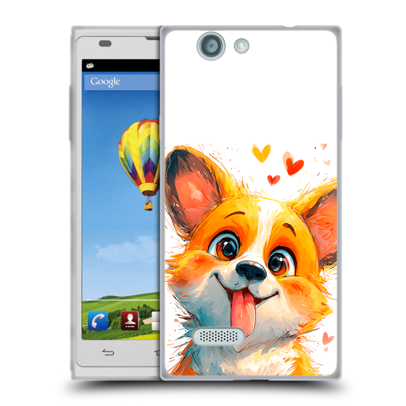 Пластиковый чехол на ZTE Blade L2 с принтом корги Пластиковый чехол на ZTE Blade L2 с принтом корги