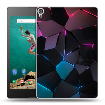 Пластиковый чехол на планшета Google Nexus 9 с принтом Геометрия неона