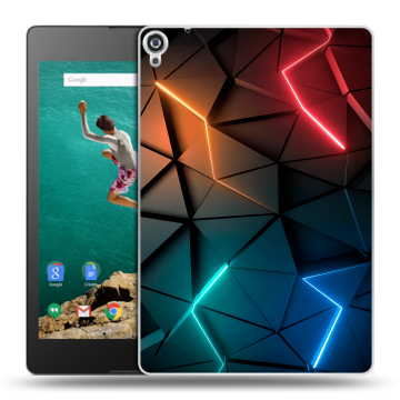 Пластиковый чехол на планшета Google Nexus 9 с принтом Абстракция неон