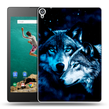 Пластиковый чехол на планшета Google Nexus 9 с принтом Волки