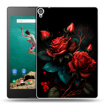 Пластиковый чехол на Google Nexus 9 с принтом Розы красные Пластиковый чехол на Google Nexus 9 с принтом Розы красные