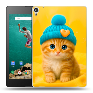 Пластиковый чехол на Google Nexus 9 с принтом Котенок в шапке