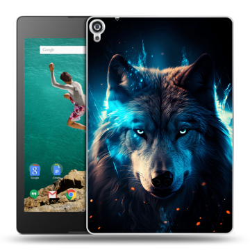 Пластиковый чехол на Google Nexus 9 с принтом Волк ночной Пластиковый чехол на Google Nexus 9 с принтом Волк ночной