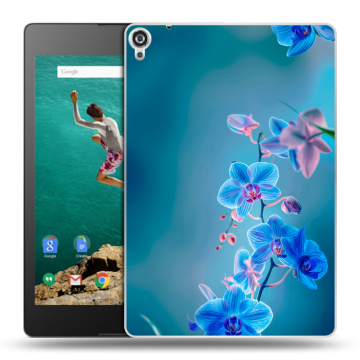 Пластиковый чехол на Google Nexus 9 с принтом Голубые цветы Пластиковый чехол на Google Nexus 9 с принтом Голубые цветы
