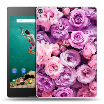 Пластиковый чехол на Google Nexus 9 с принтом лавандовые розы