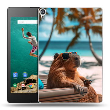 Пластиковый чехол на Google Nexus 9 с принтом Капибара
