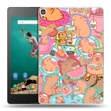 Пластиковый чехол на Google Nexus 9 с принтом капибары Пластиковый чехол на Google Nexus 9 с принтом капибары