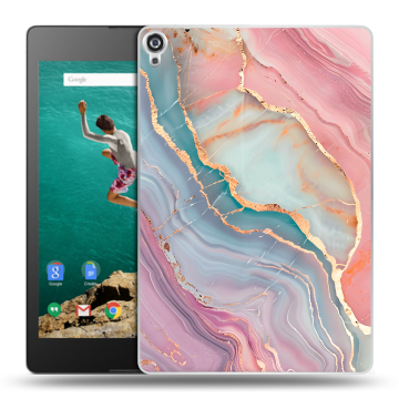 Пластиковый чехол на Google Nexus 9 с принтом розовый мрамор
