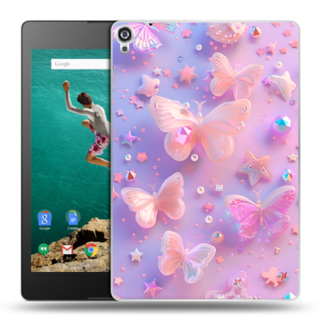 Пластиковый чехол на Google Nexus 9 с принтом Бабочки Пластиковый чехол на Google Nexus 9 с принтом Бабочки