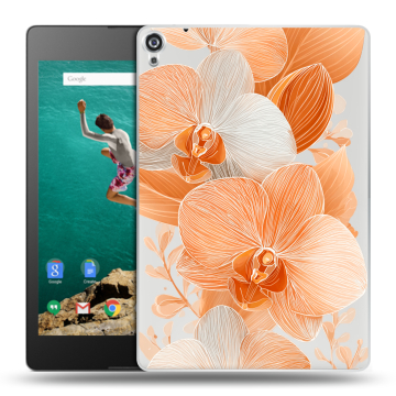 Пластиковый чехол на Google Nexus 9 с принтом Бежевые цветы