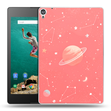 Пластиковый чехол на Google Nexus 9 с принтом Розовый космос