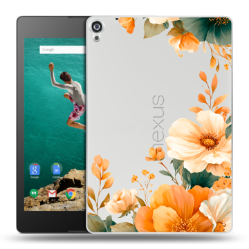 Пластиковый чехол на Google Nexus 9 с принтом Цветы принт