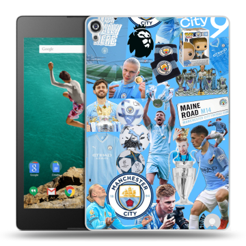 Пластиковый чехол на Google Nexus 9 с принтом Man City Манчестер Сити