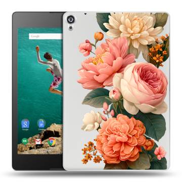 Пластиковый чехол на Google Nexus 9 с принтом цветы