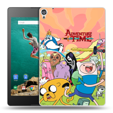 Пластиковый чехол на Google Nexus 9 с принтом Adventure time Время приключений