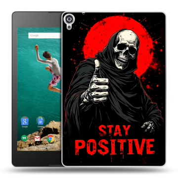 Пластиковый чехол на Google Nexus 9 с принтом смешной скелет
