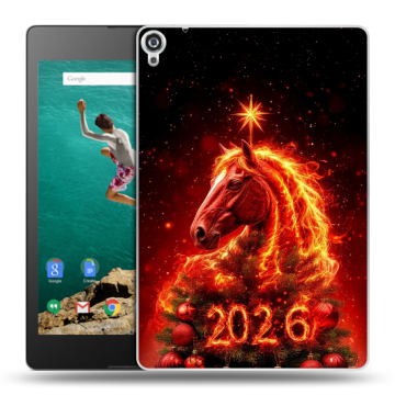 Пластиковый чехол на Google Nexus 9 с принтом Новый год