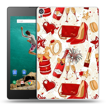 Пластиковый чехол на Google Nexus 9 с принтом Новый год