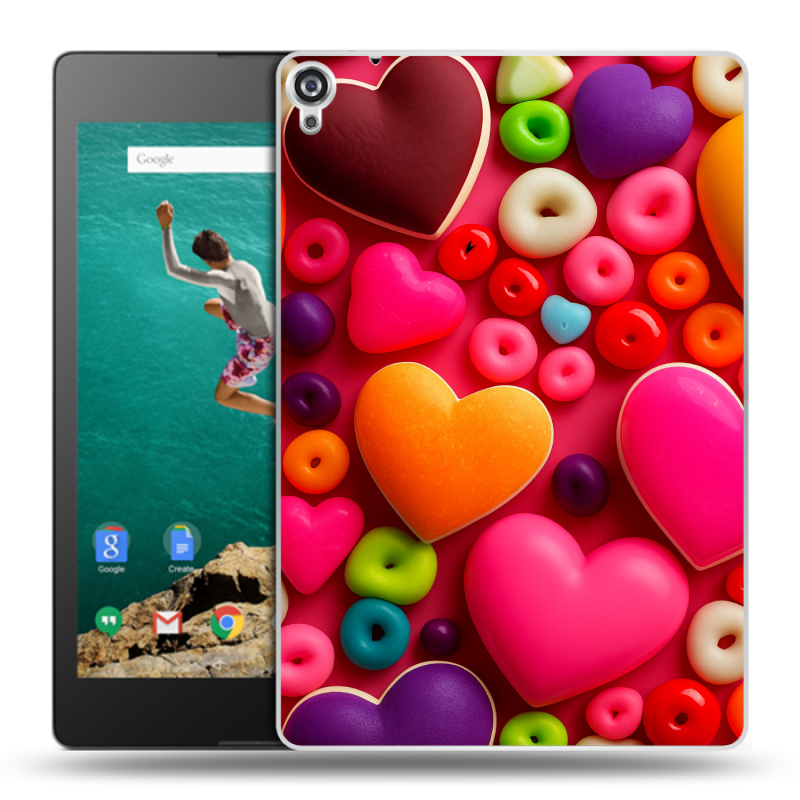 Пластиковый чехол на Google Nexus 9 с принтом Сердечки Пластиковый чехол на Google Nexus 9 с принтом Сердечки