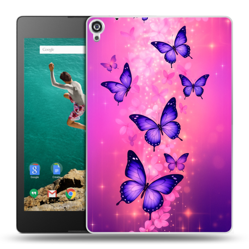 Пластиковый чехол на Google Nexus 9 с принтом Бабочки Пластиковый чехол на Google Nexus 9 с принтом Бабочки