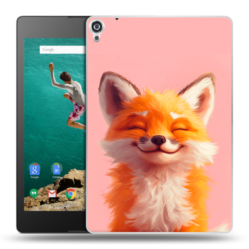 Пластиковый чехол на Google Nexus 9 с принтом милая лиса Пластиковый чехол на Google Nexus 9 с принтом милая лиса