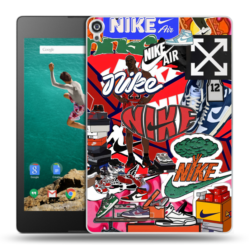 Пластиковый чехол на Google Nexus 9 с принтом Найк Nike яркий Пластиковый чехол на Google Nexus 9 с принтом Найк Nike яркий