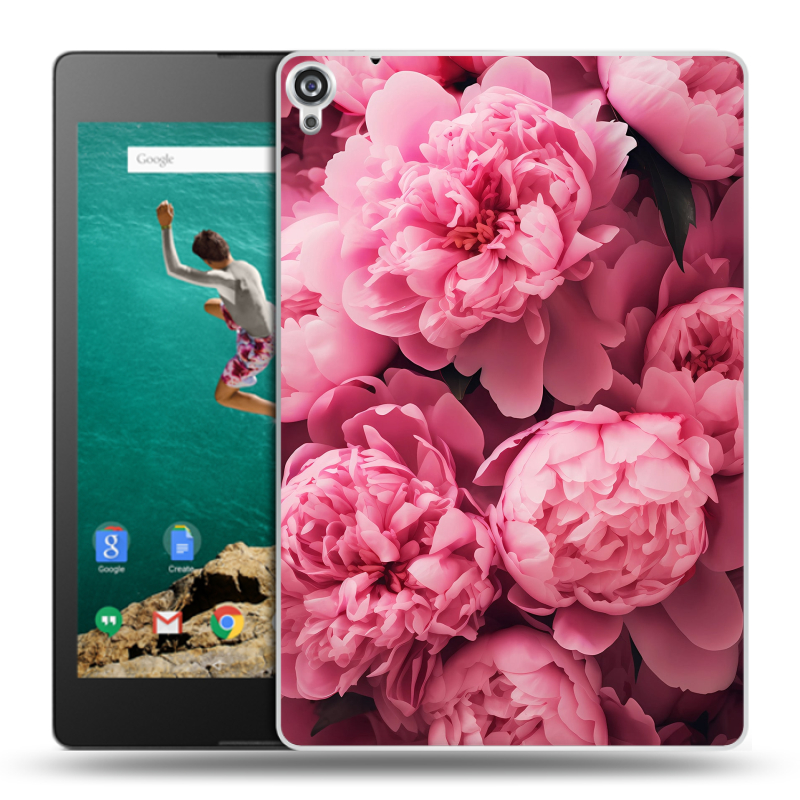 Пластиковый чехол на Google Nexus 9 с принтом цветы пионы Пластиковый чехол на Google Nexus 9 с принтом цветы пионы
