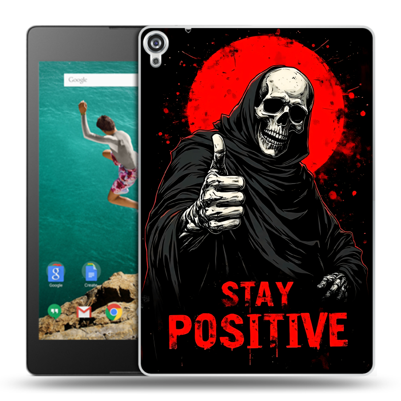 Пластиковый чехол на Google Nexus 9 с принтом смешной скелет Пластиковый чехол на Google Nexus 9 с принтом смешной скелет