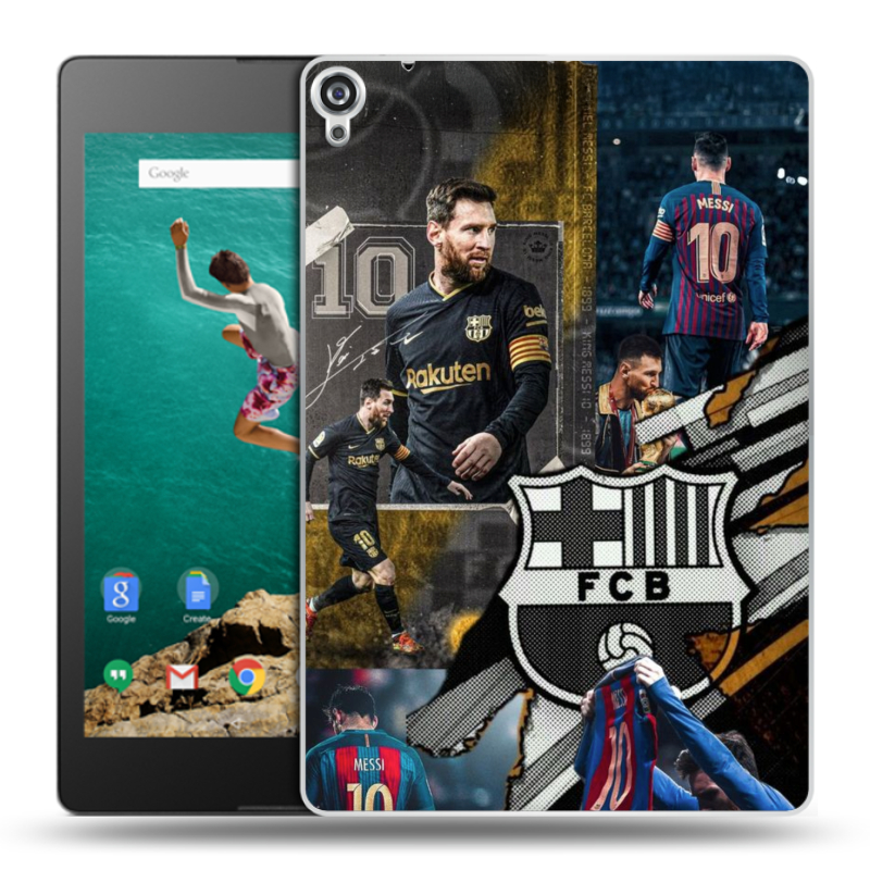 Пластиковый чехол на Google Nexus 9 с принтом Messi Barcelona Пластиковый чехол на Google Nexus 9 с принтом Messi Barcelona