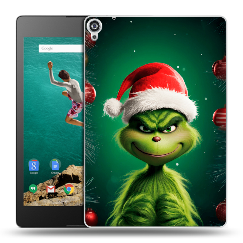Пластиковый чехол на Google Nexus 9 с принтом Гринч Новый год Рождество Пластиковый чехол на Google Nexus 9 с принтом Гринч Новый год Рождество