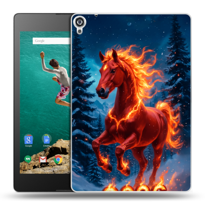 Пластиковый чехол на Google Nexus 9 с принтом Новый год коня Пластиковый чехол на Google Nexus 9 с принтом Новый год коня