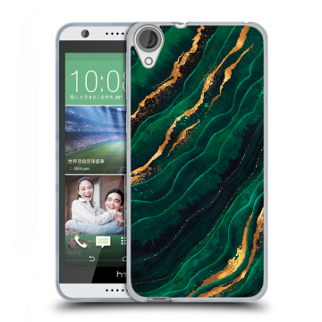 Силиконовый чехол на HTC Desire 820 с принтом Мрамор зеленое золото