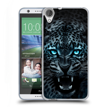 Силиконовый чехол на HTC Desire 820 с принтом Темный леопард