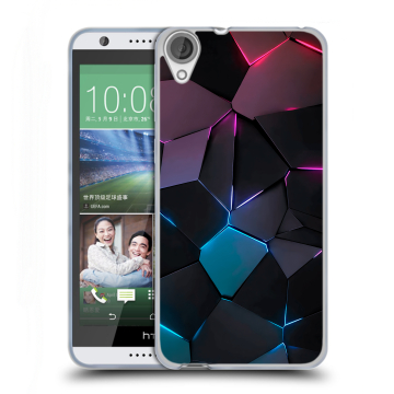 Силиконовый чехол на HTC Desire 820 с принтом Геометрия неона