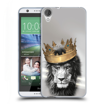 Силиконовый чехол на HTC Desire 820 с принтом Лев с короной