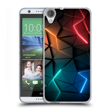 Силиконовый чехол на HTC Desire 820 с принтом Абстракция неон