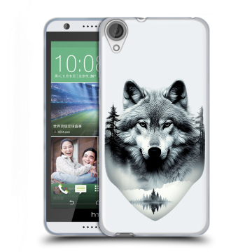Силиконовый чехол на HTC Desire 820 с принтом Волк в лесу