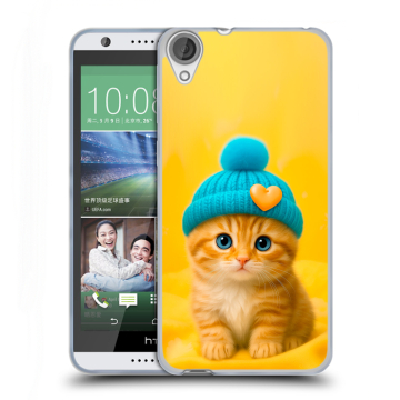 Силиконовый чехол на HTC Desire 820 с принтом Котенок в шапке
