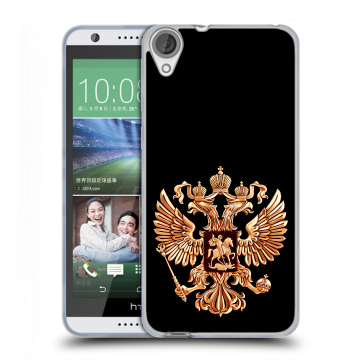 Силиконовый чехол на HTC Desire 820 с принтом Герб России золотой Силиконовый чехол на HTC Desire 820 с принтом Герб России золотой