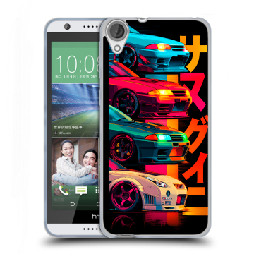 Силиконовый чехол на HTC Desire 820 с принтом Гоночные машины